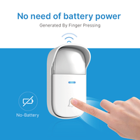 Sonnette sans fil Pas besoin de pile Sonnette de porte étanche auto-alimentée Sets Home Outdoor Kinetic Ring Chime Doorbell