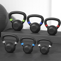 Kettlebell en fonte avec poignée codée par couleur et double marquage KG/LB pour les séances d'entraînement de force