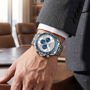LIGE LG89229 Orologio da Uomo all'Ingrosso, Quadrante 45mm, Cronografo al Quarzo in Acciaio Inossidabile, Orologio Elegante da Uomo + Scatola, Relojes De Hombre - Product Image 6