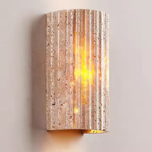Moderne japanische Wabi Sabi Schlafzimmer Wand leuchte Gelb Travertin mit LED für Inns Home Restaurant Villa Korridor Beleuchtung - Product Image 4