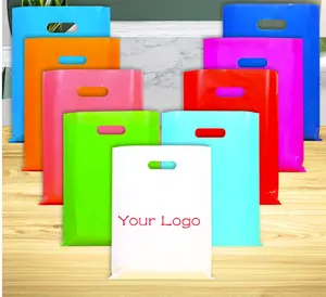 Индивидуальный ваш бренд Die Cut упаковочная сумка с пользовательским логотипом для покупок пластиковая сумка для одежды