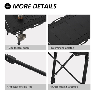 Parrilla de Barbacoa Plegable para Exteriores, de Tamaño Pequeño, Altura Ajustable, Ligera, Portátil, de Aluminio, Plegable, Mesa de Cocina para Acampar - Product Image 3