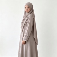 Ensemble Abaya Taupe pour Femmes, Asie du Sud-Est, GCC, Turquie, Vêtements Modestes, Vêtements Islamiques