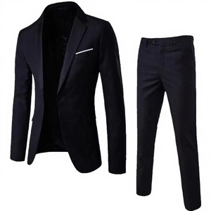 Blazer de costume homme en laine peignée perlée, respirant, à simple boutonnage et devant plat NWBX23 - Product Image 4