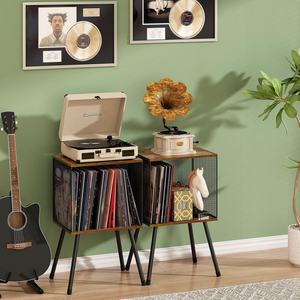 Étagère de rangement pour <span class=keywords><strong>CD</strong></span>/disques en acier moderne réglable, 2 étagères, type sur pied, meubles de maison pour le salon, stocke plusieurs - Product Image 2