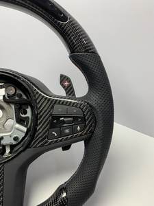 Volant sport en cuir semi-perforé avec LED en carbone, 4/3 branches, pour <span class=keywords><strong>Série</strong></span> G G11 G12 G20 G21 M3 G80 G81 M4 G82 G83 G30 - Product Image 3