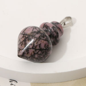 도매 원뿔 천연 보석 돌 진자 운세 다우징 치유 장미 석영 크리스탈 펜던트 영적 석영 Penduluo - Product Image 6