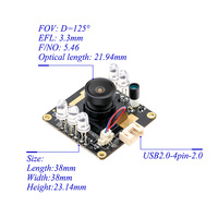 Hampo 003-0353-A Módulo de Cámara de Visión Nocturna Roja de Alta Definición 1080P, Conmutable Día/Noche, 30fps, Plug and Play, USB, 0.05lux, Baja Luminosidad