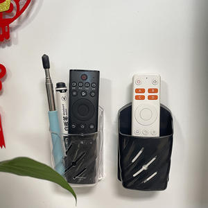 Caja de almacenamiento para control remoto universal, soporte adhesivo para montaje en pared, no requiere perforación, forma rectangular - Product Image 1