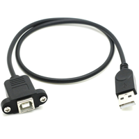 OEM 30cm 50cm USB2.0 A mâle à USB type B femelle câble d'extension d'imprimante avec trou de vis de montage sur panneau