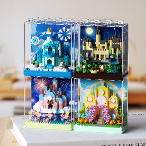 Nuovo creativo fai da te fatto a mano blocchi di plastica set modello giocattolo per i bambini per la statua della casa di pittura fiori decorazioni animali - Product Image 3