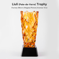 Jadevertu Nouveauté Vase en cristal de verre de table grand et luxueux de style traditionnel avec technique de pâte de verre pour la décoration de la maison