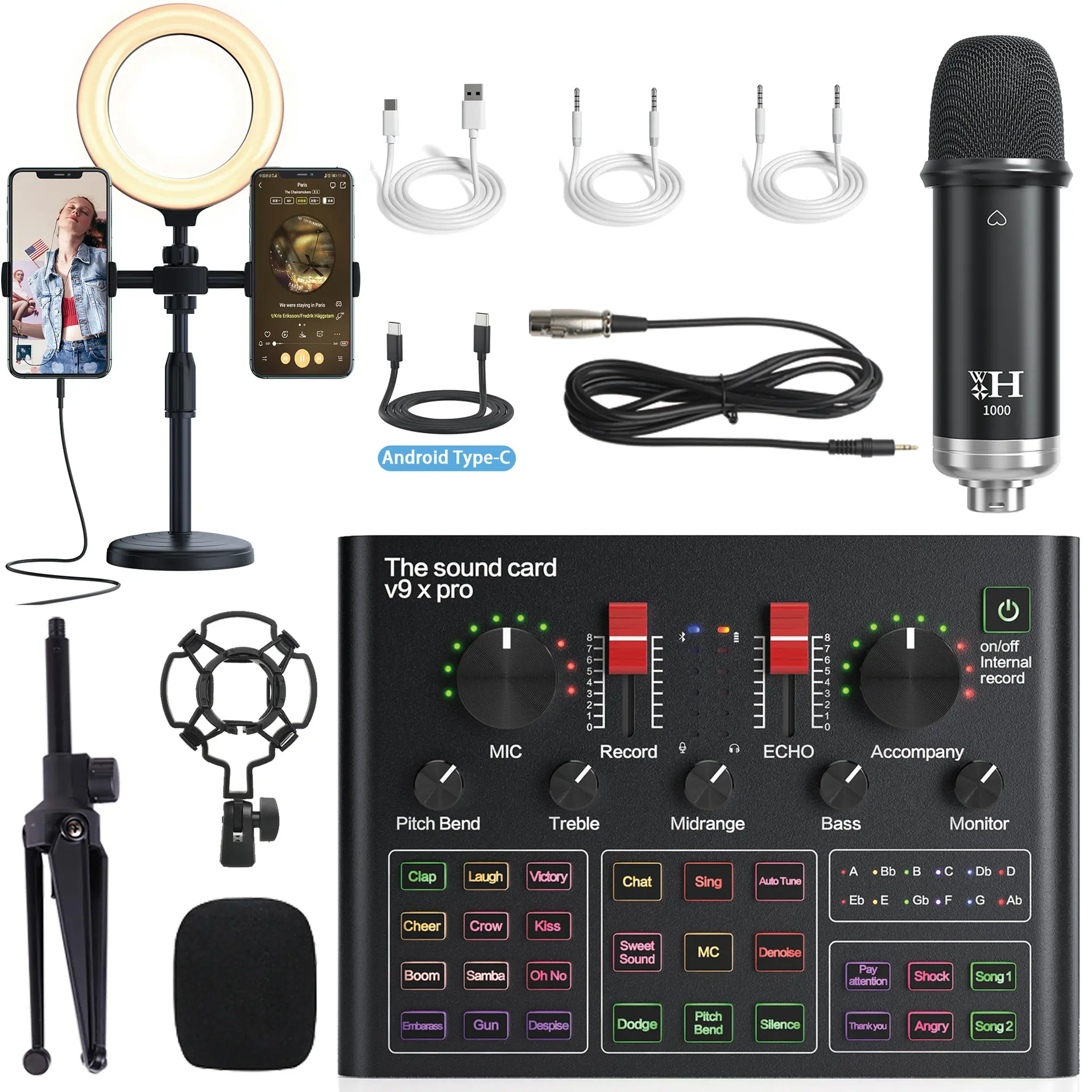 लाइव प्रसारण रिकॉर्डिंग कराओके के लिए सर्वाधिक बिकने वाले उत्पाद BM800 कंडेनसर माइक्रोफोन मल्टी-फंक्शन ऑडियो माइक्रोफोन