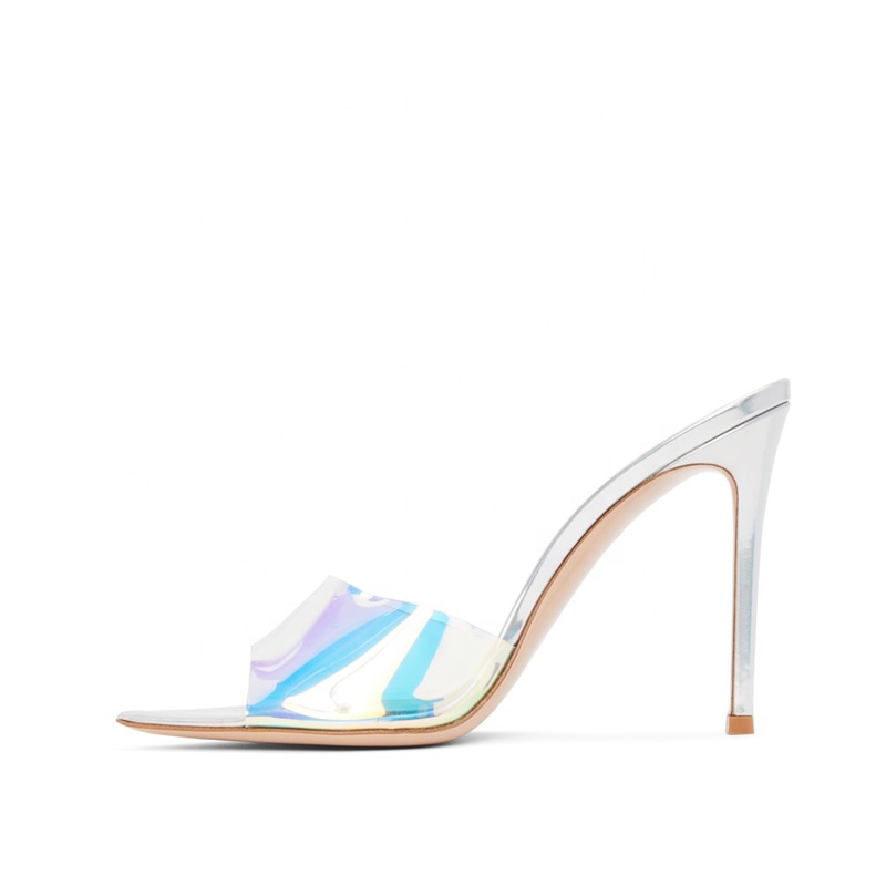 Модные сандалии хорошего качества на заказ из ПВХ на высоком каблуке для женщин