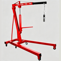Grue d'atelier hydraulique pliable portable, grue à moteur robuste en acier pour une manutention facile des matériaux et un rangement pratique