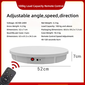 Chụp ảnh Điện Xoay màn hình đứng mới 22cm 30cm 42cm 52cm 60cm 50kg -100kg tải bàn xoay với điều khiển từ xa - Product Image 5