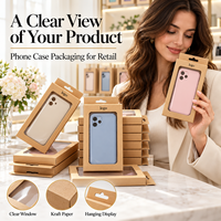Boîte de présentation pour téléphone portable en gros avec languette de suspension et finition en papier kraft pour la distribution à grande échelle de dispositifs mobiles