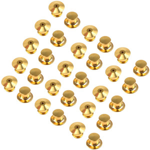 10mm Gold Color Metal Round Brass Clutch <b>Pin</b> Backs for Decoration - Product Image 1