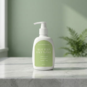 Nettoyant visage à l'aloe vera – Nettoyant moussant doux pour le visage, contrôle du sébum, nettoyage en profondeur pour les soins quotidiens de la peau - Product Image 2