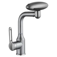 Nuevo diseño, grifo OVNI de acero inoxidable de modo dual, grifo de cascada frío y caliente para lavabo de baño, grifo mezclador Universal