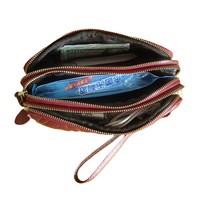 Dompet wanita kulit asli merek mewah dompet clutch bermerek untuk wanita tas tangan kecil dompet kulit ritsleting tas tangan Mini