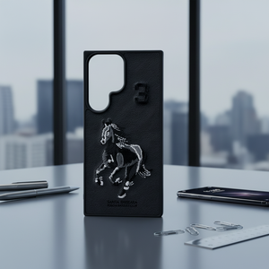 Étui de protection antichoc en cuir PU personnalisé avec broderie de dessin animé, couverture intégrale pour <span class=keywords><strong>Samsung</strong></span> S25 24 23 22 Ultra - Product Image 1