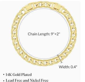 Chaîne <span class=keywords><strong>de</strong></span> <span class=keywords><strong>cheville</strong></span> double maille cubaine plaquée <span class=keywords><strong>or</strong></span> 14K, style hip-hop, polyvalente pour la plage, chaîne à maillons larges - Product Image 4