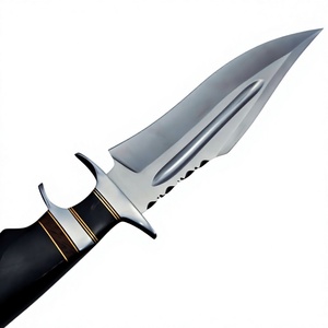 Couteau Bowie à lame fixe en acier sur mesure, manche en bois, pour usage extérieur, avec étui en cuir, à vendre - Product Image 5