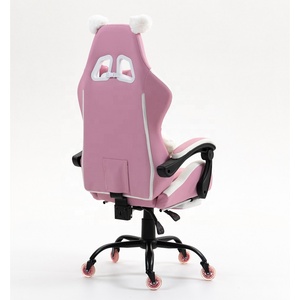 Coussin de massage pour les pieds en forme de patte de chat rose mignon, chaise de jeu pour joueurs avec repose-pieds - Product Image 4