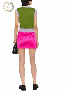 KD Knitwear Manufacturer Custom OEM ODM Jacquard Applique Knit Undershirt Plaid Sleeveless <strong>Argyle</strong> Women <strong>Sweater</strong> <strong>Vest</strong> - Product Image 6