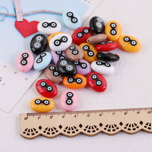 Cuentas Sueltas Ovaladas con Emojis, de Resina Acrílica, con Orificio Recto, para Manualidades y Joyería, Color Aleatorio - Product Image 5