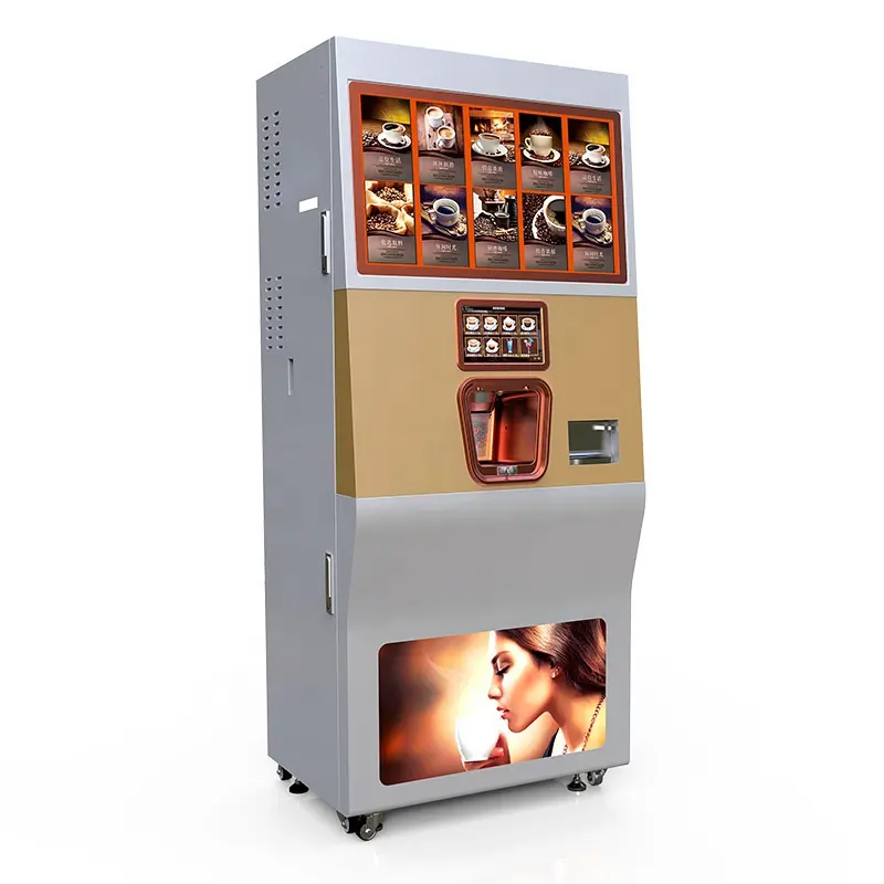 Vendita calda commerciale all'aperto o al coperto Smart Touch screen Full automatic Hot drink appena macinare il distributore automatico del caffè