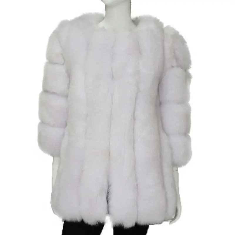 女性のファッションのためのトップグレードの天然キツネの毛皮の女性の冬のコートの豪華な偽の毛皮のジャケット