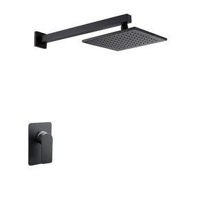 Ensemble de <span class=keywords><strong>douche</strong></span> encastré contemporain robinet eau chaude froide <span class=keywords><strong>mitigeur</strong></span> mural dissimulé <span class=keywords><strong>mitigeur</strong></span> de <span class=keywords><strong>douche</strong></span> en laiton noir mat - Product Image 1