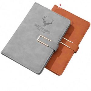 Custom U-buckle Simple Thickened High Quality Hardcover <b>Notepad</b> Creative <b>A5</b> Gift Paper Wholesale Pu Spiral Binding Notebook - Product Image 3
