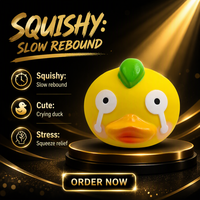 Balle anti-stress Squishy en forme de canard qui pleure, à rebond lent, en texture beurre, jouet sensoriel pour adultes et adolescents, pour bureau, vente en gros, cadeau de fête, OEM