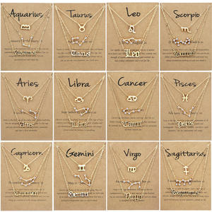 Juego de 3 Collares de Gargantilla con Signos del Zodiaco de las 12 Constelaciones, Collar con Letras de Astrología y Horóscopo con Tarjeta de Mensaje para Mujer - Product Image 2