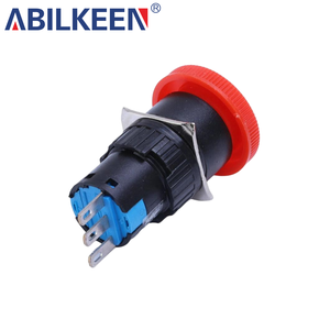 16Mm Waterdichte Noodstop Schakelaar Draai Ontgrendeling Paddestoel Kop Ip65 Vergrendeling Nc Contact Drukknop Rood - Product Image 2