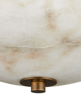 Lustre suspendu d'intérieur en laiton antique Volterra, design moderne, avec bol en albâtre espagnol, petit modèle encastré