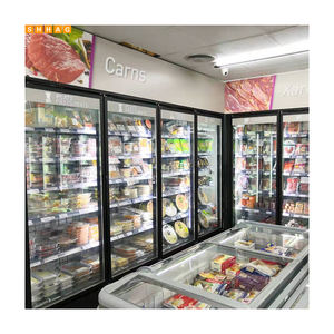 Congélateur <span class=keywords><strong>vertical</strong></span> commercial à porte vitrée double/triple, vitrine à crème glacée avec charnière à fermeture automatique - Product Image 3