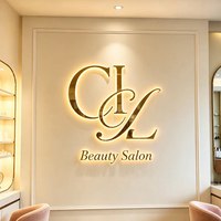 Enseigne LED 3D rétroéclairée personnalisée en acier inoxydable, logo personnalisé, réception de bureau, entreprise, salon, centre commercial, signalétique intérieure, décoration