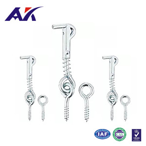 Q195 DE SEGURIDAD DE ACERO ventana puerta gancho ojo cabaña kit de gancho con una pequeña tarjeta de papel blister - Product Image 3