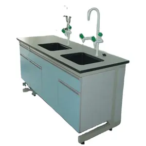 Modern Lab Furniture Double Sink Workbench Cabinet Using Laboratory