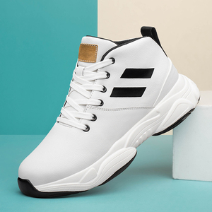 Bota de suela de goma de cuero de vaca genuino de alta calidad, plantilla de aumento de altura de 8 cm, zapatos de hombre, calzado elevador informal cómodo - Product Image 5