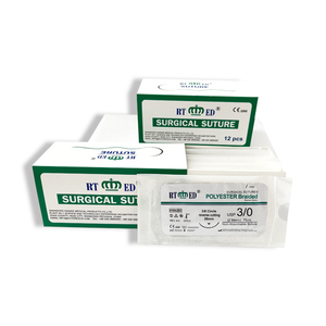 Cinta blanca de poliéster de ancho, 5mm, 50CM de longitud, aguja de cuerpo redondo doble, SUTURA QUIRÚRGICA <span class=keywords><strong>no</strong></span> absorbible - Product Image 5