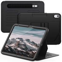 Étui de protection en cuir de luxe élégant pour tablette Samsung Tab A11/A9 Plus 11 pouces avec fentes pour cartes et stylet, idéal pour hommes d'affaires