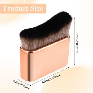 Fibre synthétique Abs couleur or corps géant plat vague incurvée carré texturé fond de teint liquide application brosse mélangeur - Product Image 2