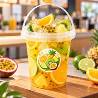 Gobelets à thé aux fruits en PP robustes de 12 oz, 16 oz, 24 oz, 32 oz avec couvercles et poignées, gobelets portables pour boissons Boba à emporter