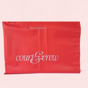 Moq 50pcs Matte UV Black Mailer BAG Custom Red Express Bag Polymailer Mailing Packaging Shipping Bag for <b>Clothes</b> Clothing - Product Image 4