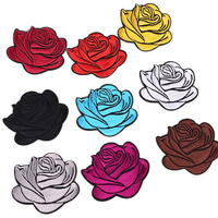 Patchs brodés en forme de rose, 9 couleurs, broderie complète, patch décoratif pour vêtements, vestes, jeans, sacs, bricolage